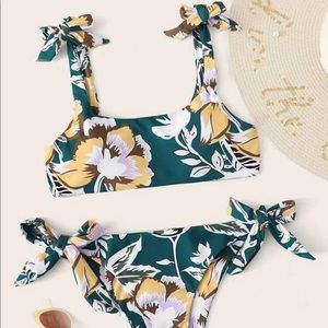 Flora Tie Bikini Swimsuit